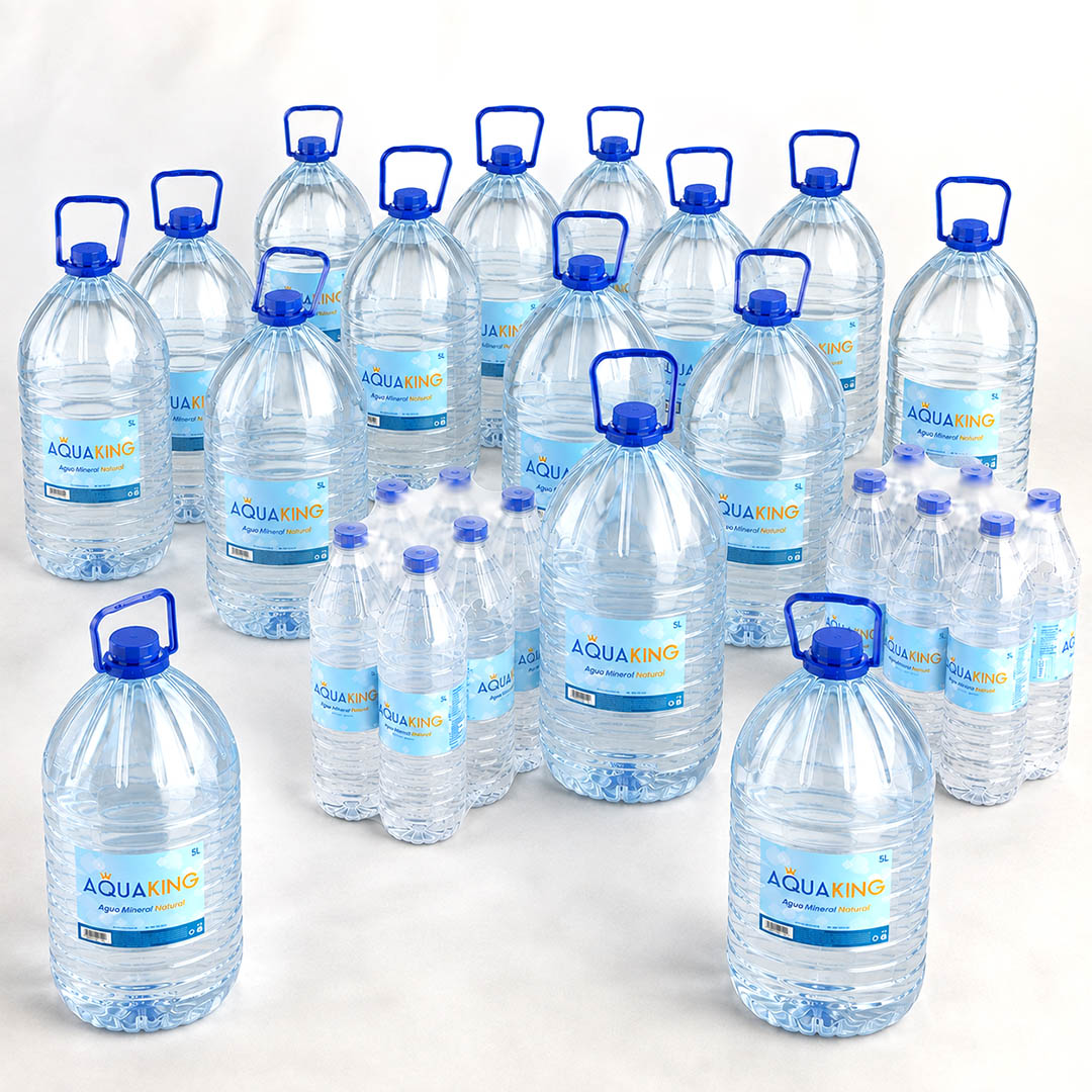 Pack King 12 botellas x 1.5L y 16 garrafas x 5L (98 lt) (a 0.24 €/lt)